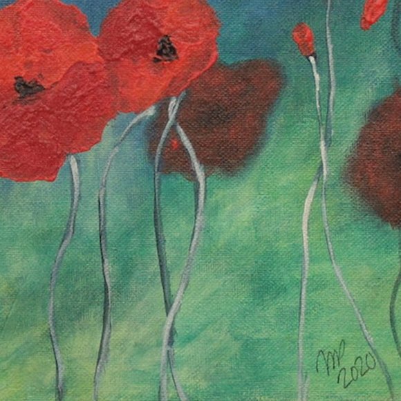 Red Poppies (Flowers) 16x12 acrylic painting - Picture 11 of 11